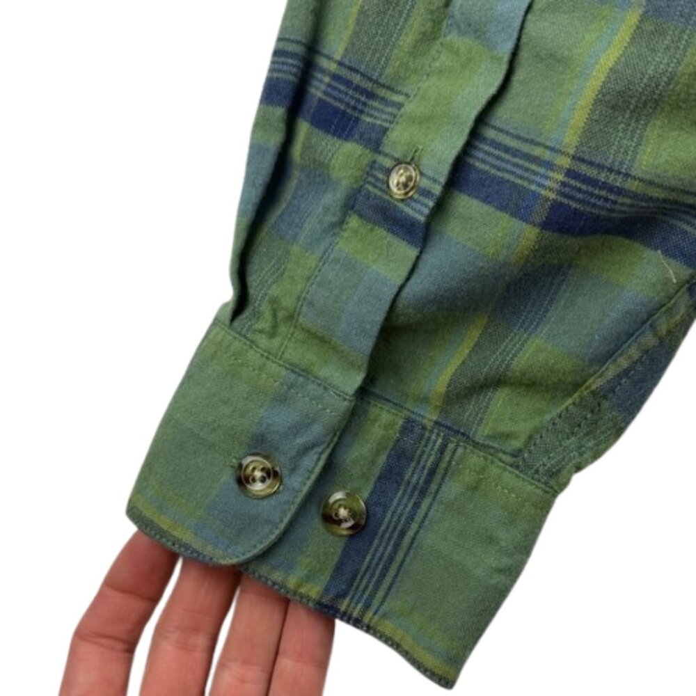 Horny Toad Green & Blue Plaid Button Down Shirt – Size L - Picture 8 of 8